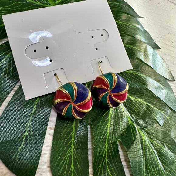 BOGO FREE ENAMELED USA EARRINGS - Picture 1 of 7